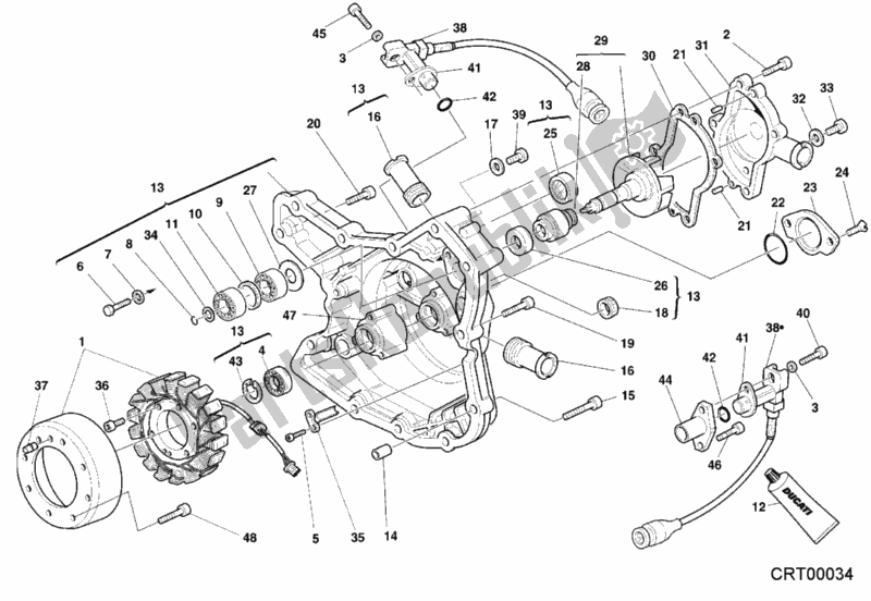 Wszystkie części do Pokrywa Generatora Ducati Superbike 996 RS 2000